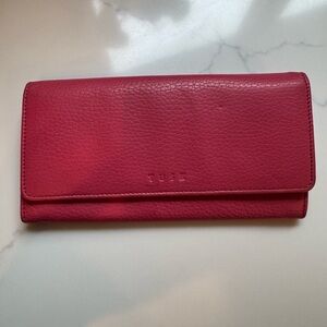 Women's Luxe Pink Tusk Leather Wallet NWOT